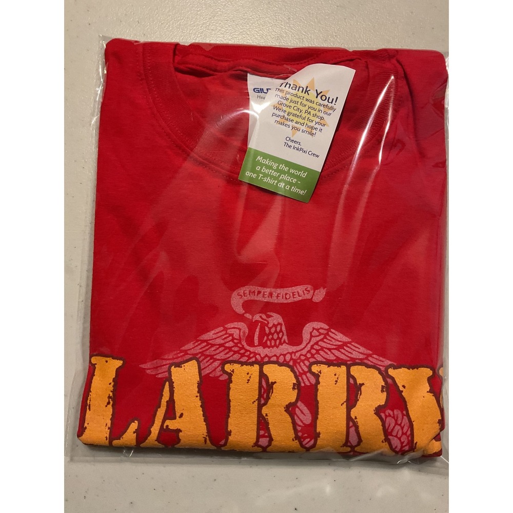 Gildan Larry The Marine The Myth The Legend Red Graphic T-Shirt Mens XL New